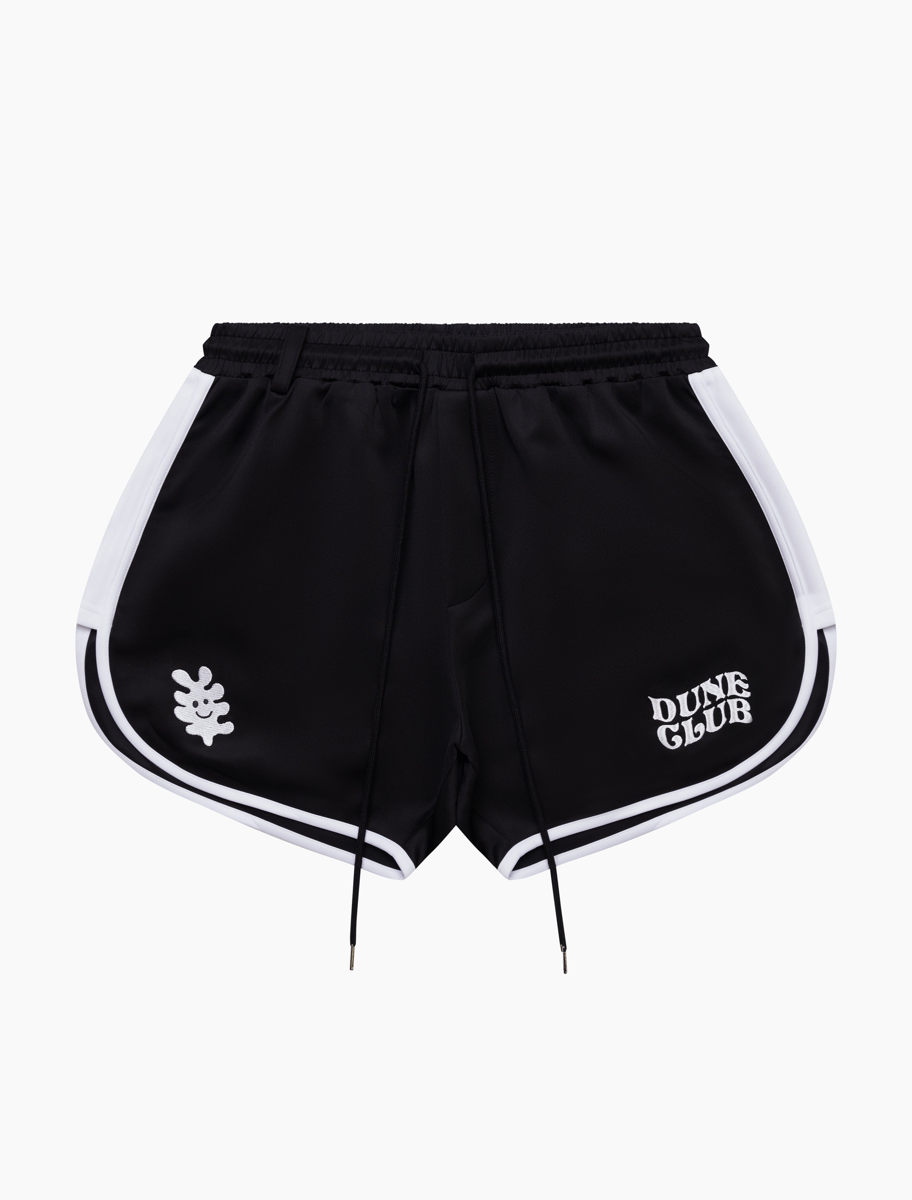 Contrast Trim Drawstring Shorts (Black)