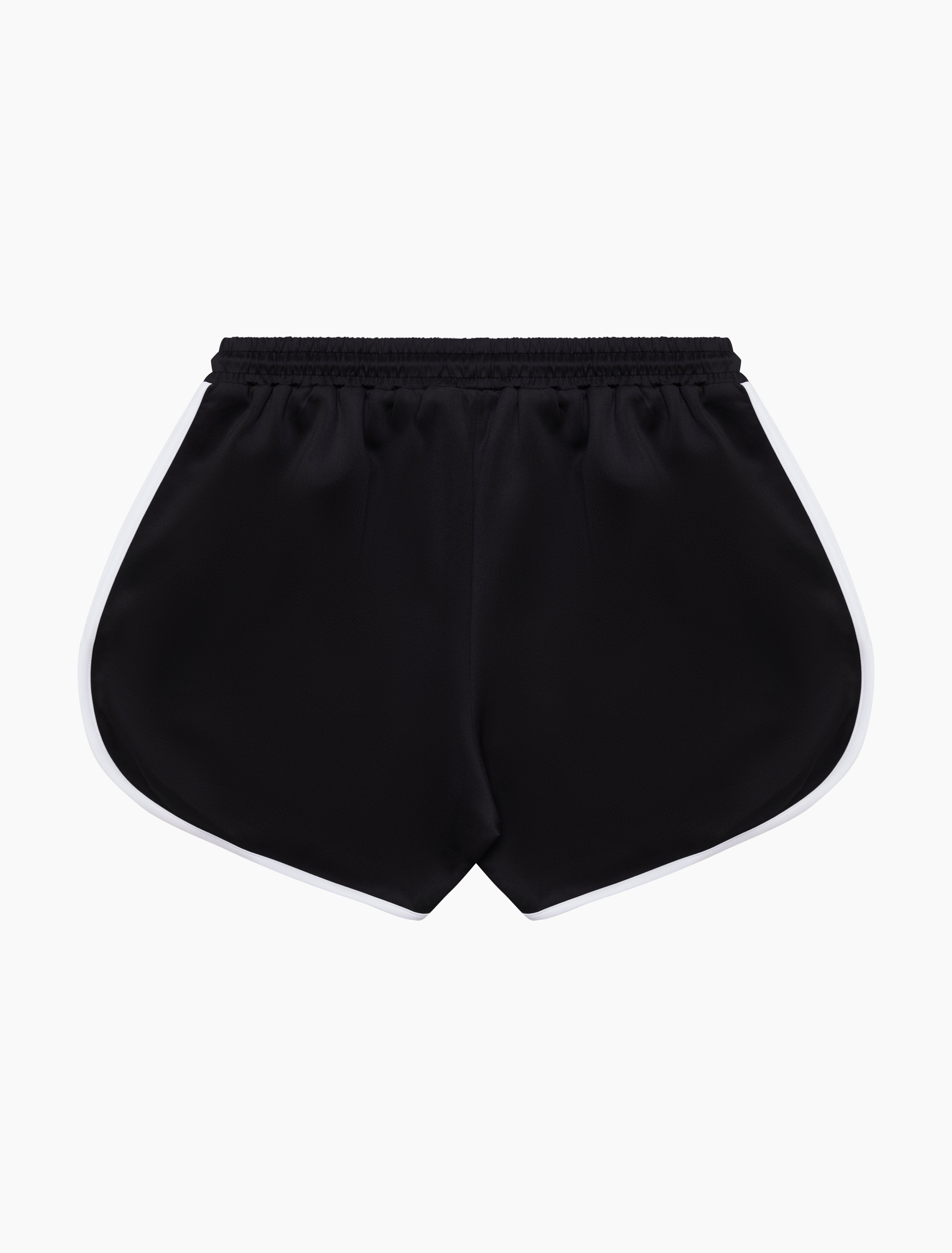 Contrast Trim Drawstring Shorts (Black)